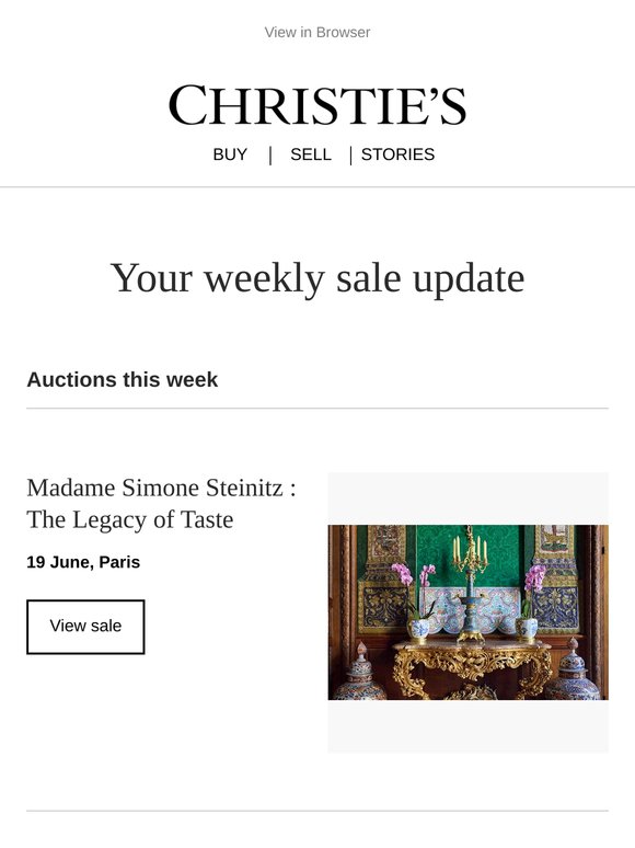 Upcoming auctions, recommended for you