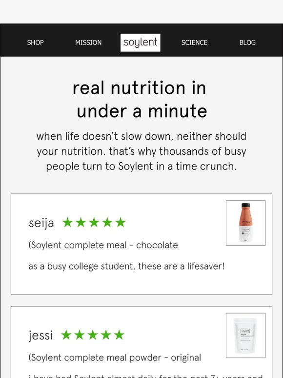 too busy to eat? not anymore.