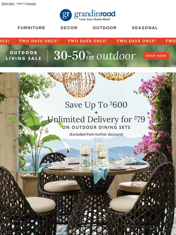 2 days only! 30-50% off Outdoor