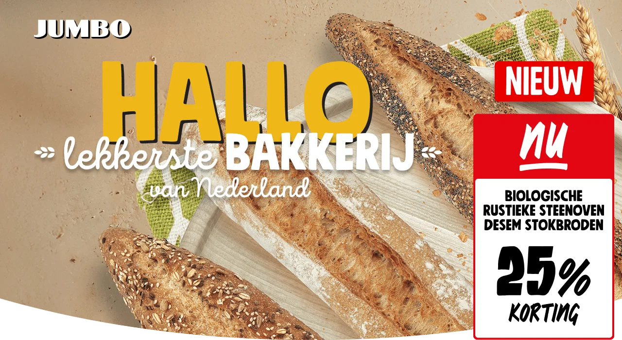 Hallo lekkerste bakkerij van Nederland - Biologische rustieke steenoven desem stokbroden 25% korting