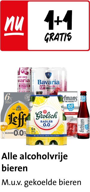 Alle alcoholvrije bieren 1+1 gratis