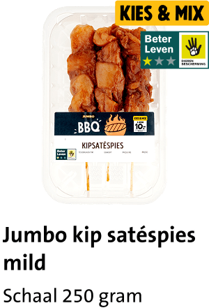 Kip satéspies mild kies & mix 4 voor €10