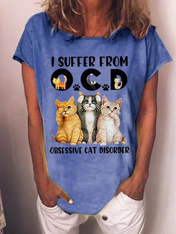 Image of Women's I Suffer From Ocd Obsessive Cat Disorder Cats T-shirt