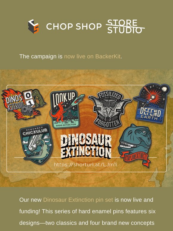 The Campaign is Live: Dinosaur Extinction Enamel Pins