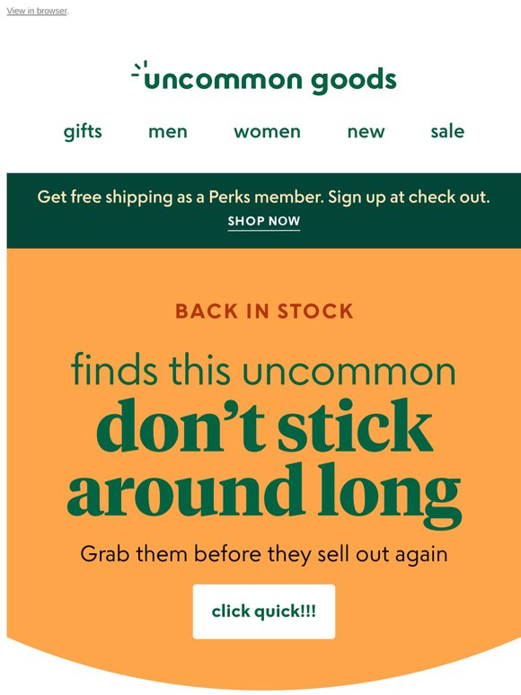 Unexpected. So cool. BACK IN STOCK!!!