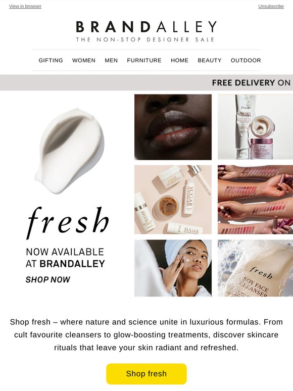 Brand debut: fresh is here | Up to 50% off