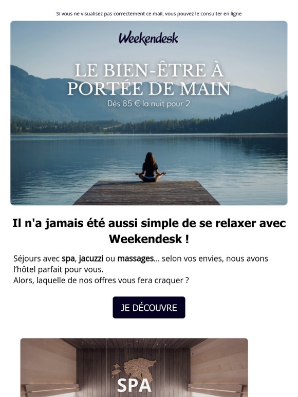 Place au bien-être ! 🧘 Dès 85 € pour 2