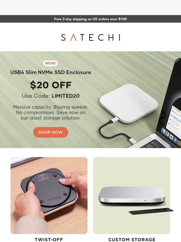 JUST DROPPED: The USB4 Slim NVMe SSD Enclosure ⚡ + $20 OFF