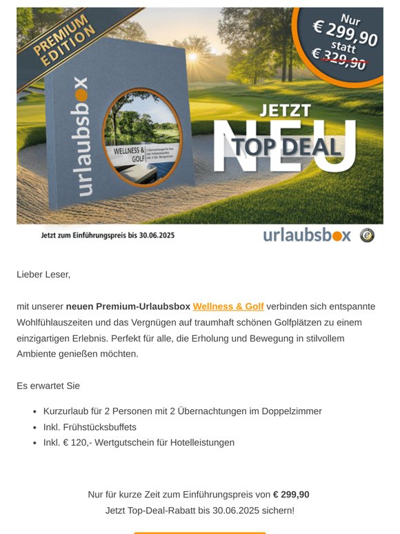 ⛳ NEU: Wellness trifft Golf – unser neuer Premiumurlaub ist da! ⛳