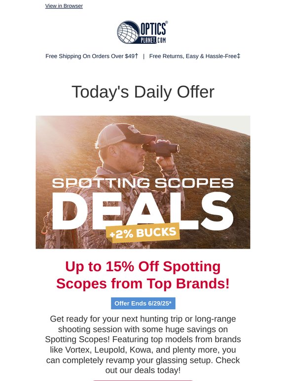 Save Up to 15% On Top Spotting Scopes!