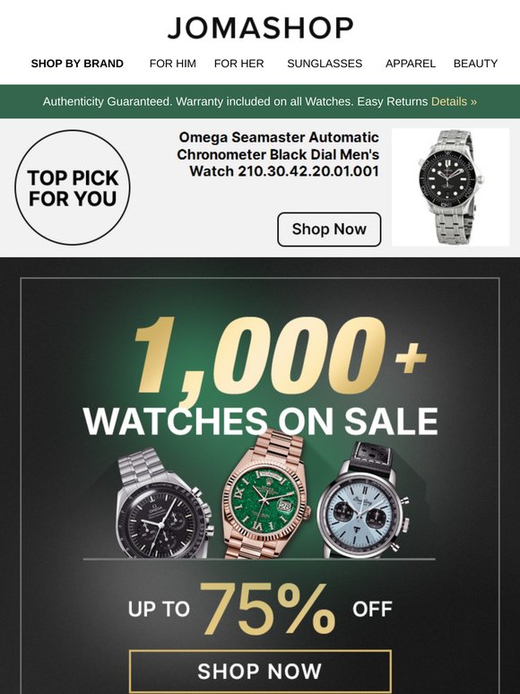1,000+ WATCHES ON SALE!