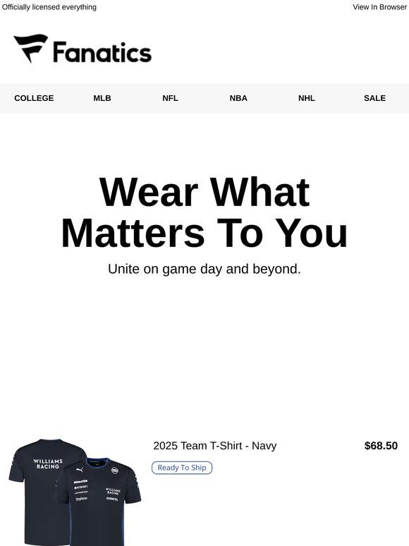 Your Williams Racing Collection Is Waiting