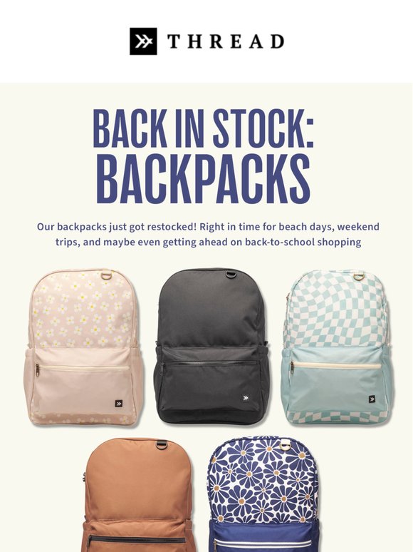 Thread Wallets: More Backpacks are BACK! 🎒 | Milled
