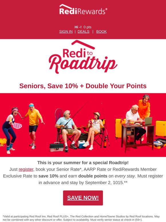 Seniors: Save and Earn 2X Points on Your Next Stay at Red Roof