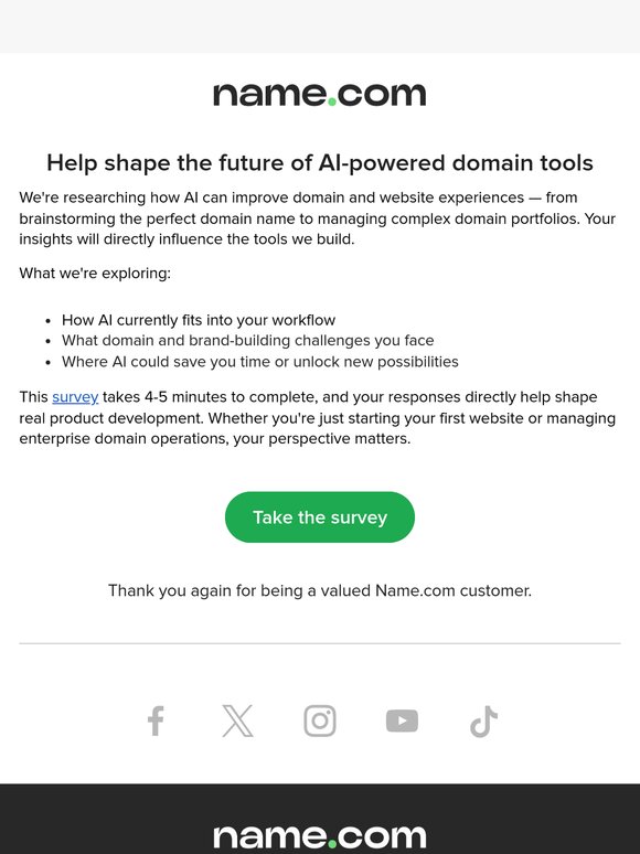 Help Shape the Future of AI-Powered Domain Tools
