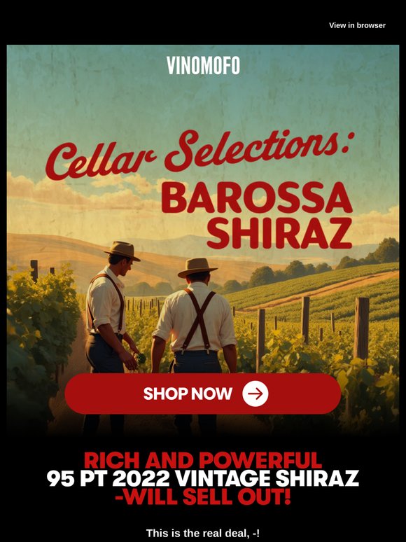 —, this brand new 4.1 Vivino Barossa Shiraz isn’t messing around!❤️‍🔥🍷