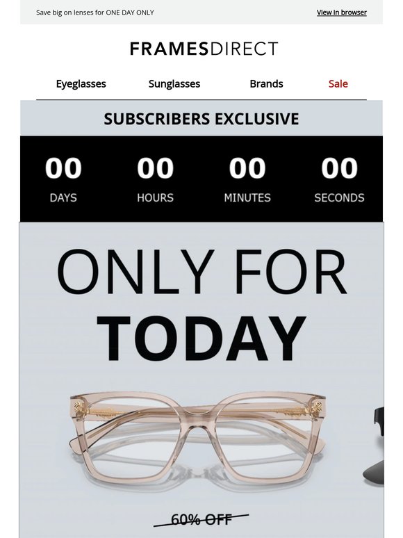 the Super Sight Sale is ON! 65% off lenses