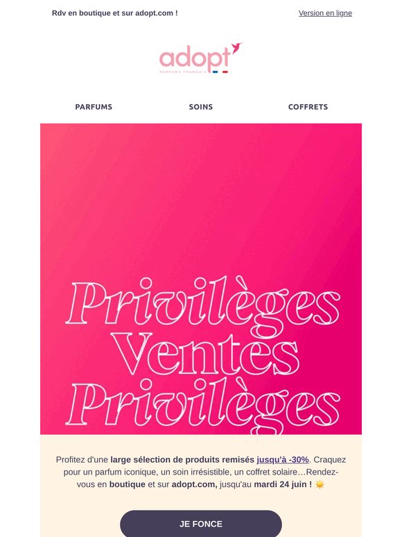 C’est parti pour les Ventes Privilèges : jusqu’à -30% ✨