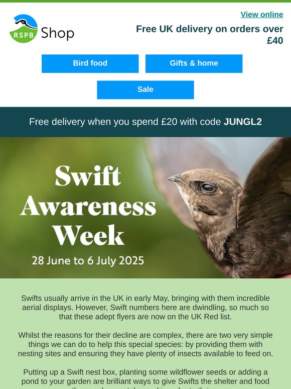 Free delivery when you spend £20!