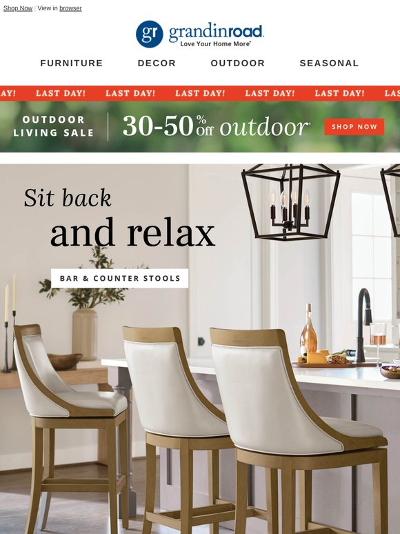 Last day! 30-50% off Outdoor