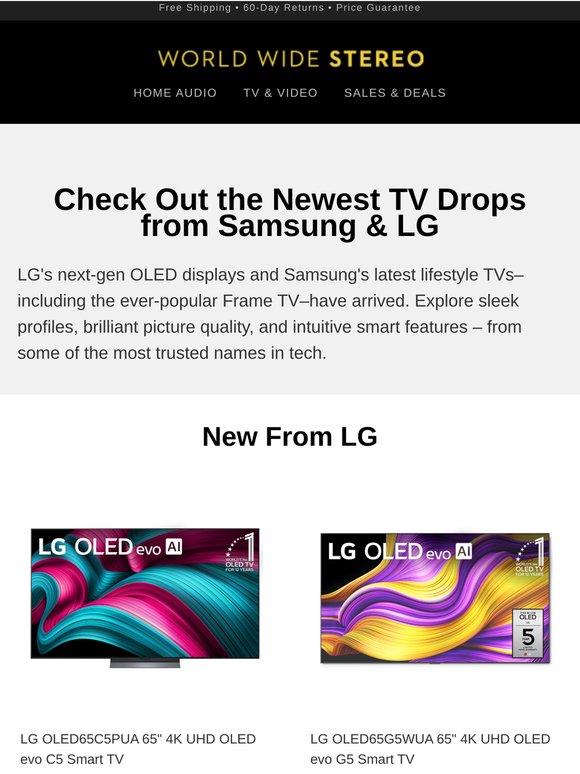 Just In: Elite TVs from Samsung & LG