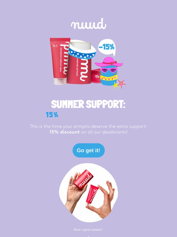 15% off our deodorants