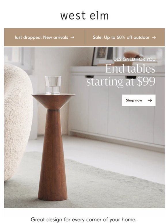 Our favorite end tables, starting at $99