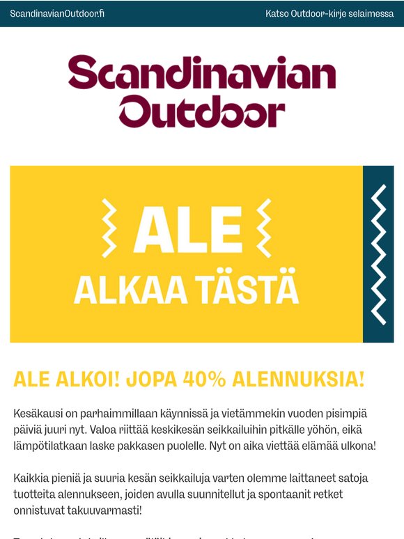 KesäALE alkaa tästä. Jopa -40% alennuksia!