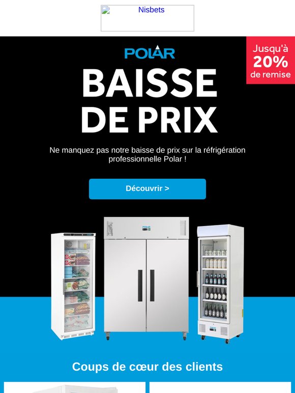 Jusqu'à - 20% sur une large gamme de réfrigération !