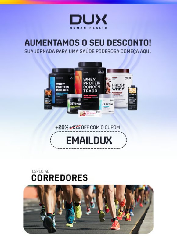🚨ÚLTIMAS HORAS: 20%OFF com cupom EMAILDUX!