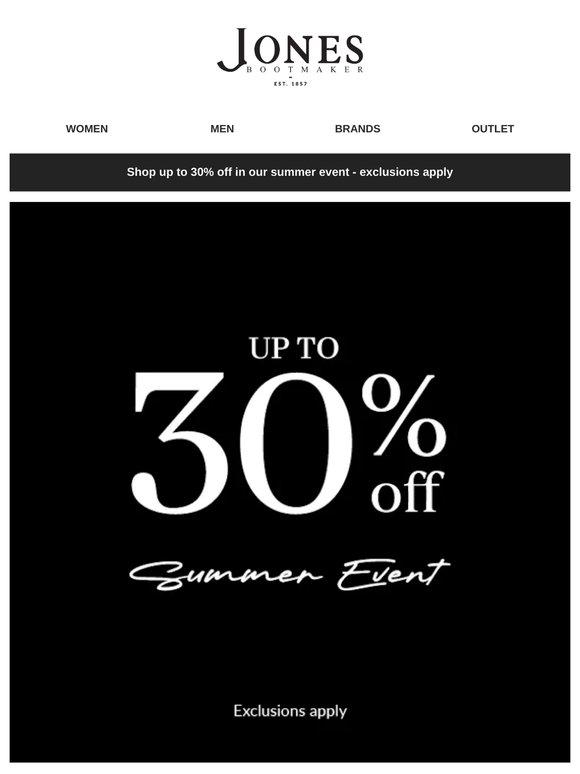 JUST LAUNCHED: Up to 30% off summer event