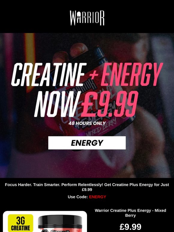 Caffeine Meets Creatine! Just £9.99 - 48 Hours Only