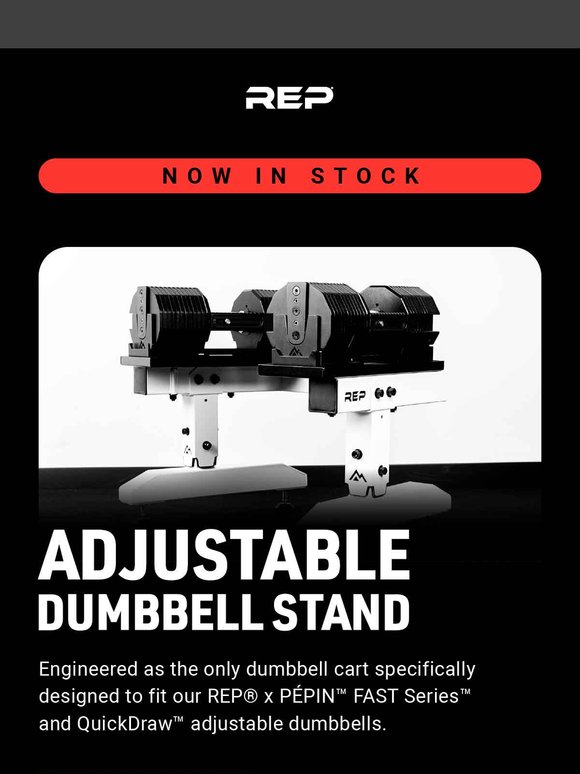 Rep Rter Stand REP Fitness: Now in Stock — Adjustable Dumbbell Stands | Milled