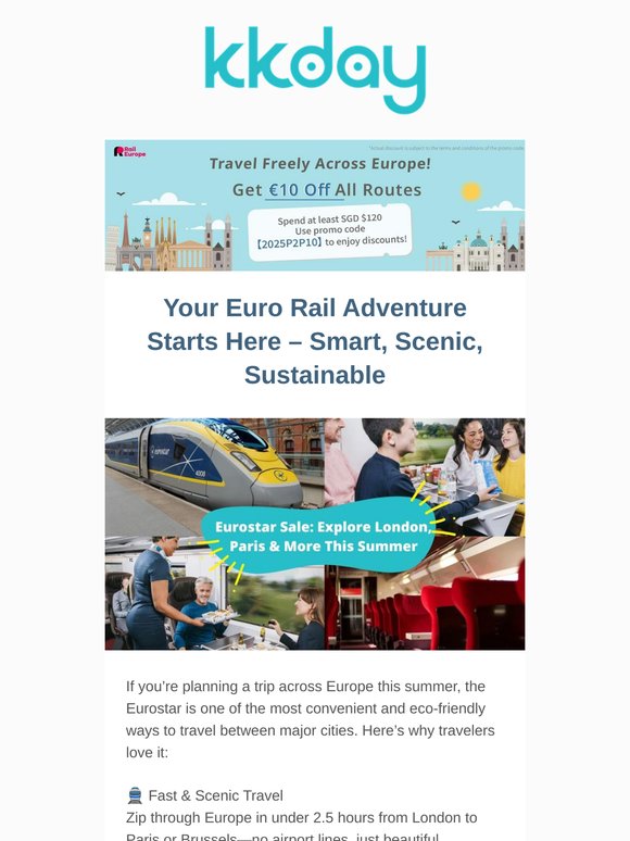 🚄 Last Call: 20% Off Eurostar Tickets!