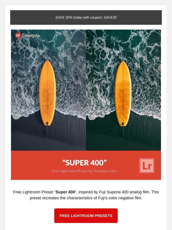FREE Lightroom Presets "Super 400"