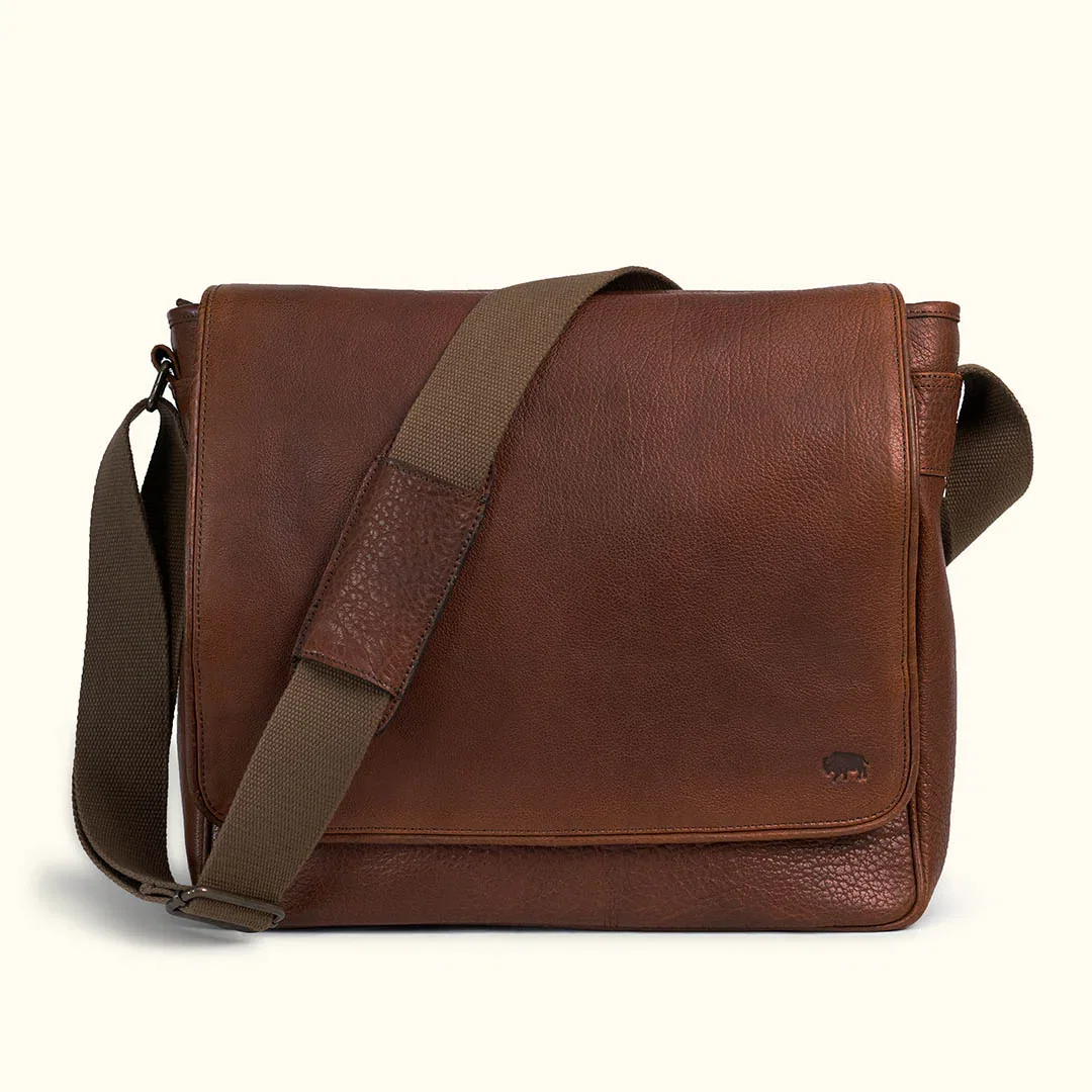 Image of Limited Edition Roosevelt Buffalo Leather Messenger Bag | Buffalo Grain
