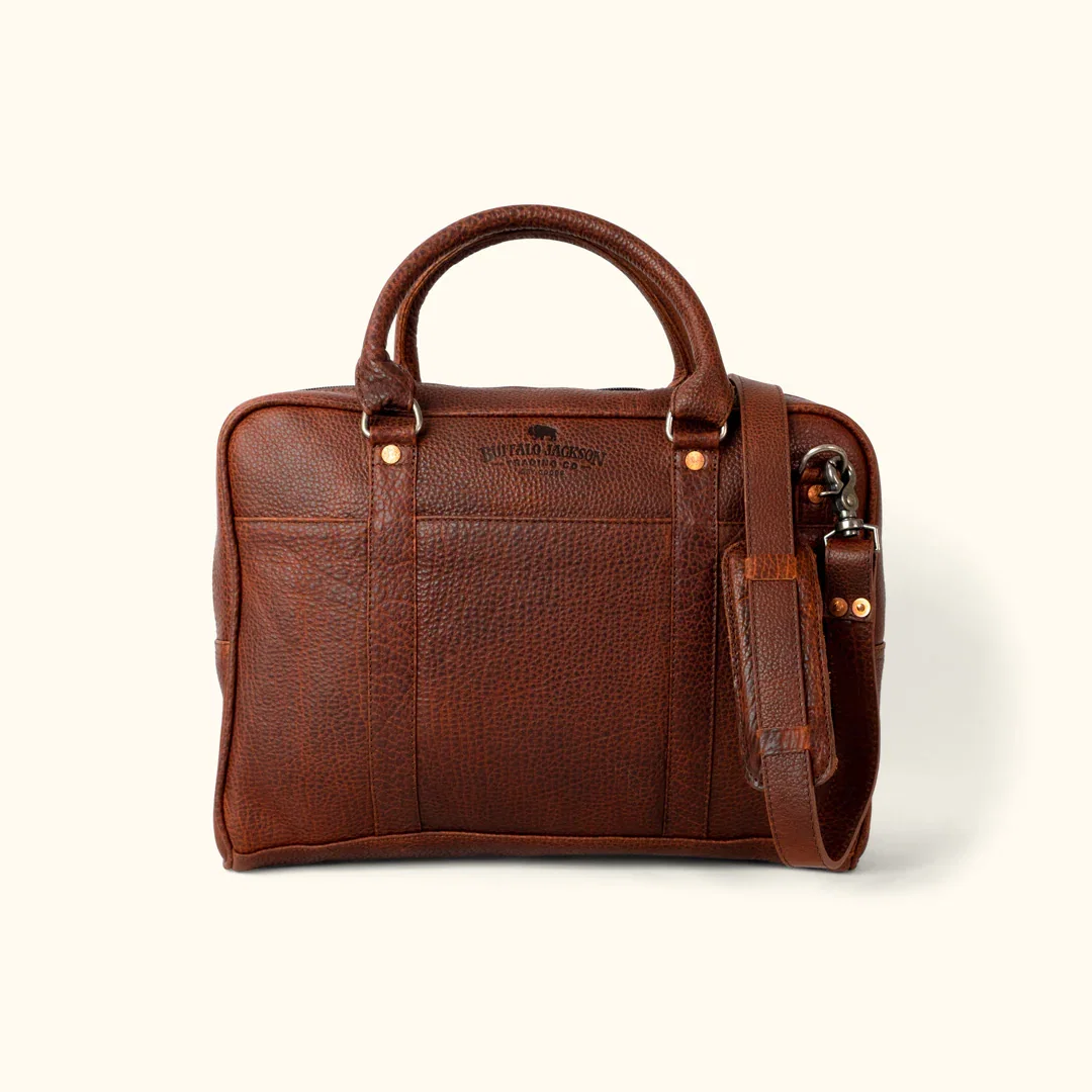 Image of Ryder Reserve Bison Leather Laptop Briefcase | Brown