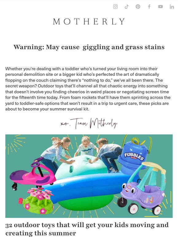 Outdoor toys for every type of kid chaos