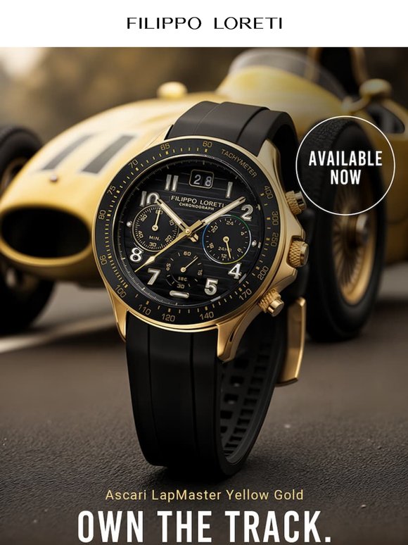 Own every lap with the new Lapmaster Yellow Gold ✨🏁