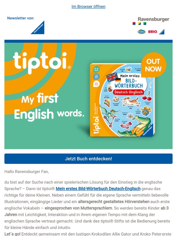 Erstes Englisch für Kinder ab 3 Jahren - mit tiptoi®