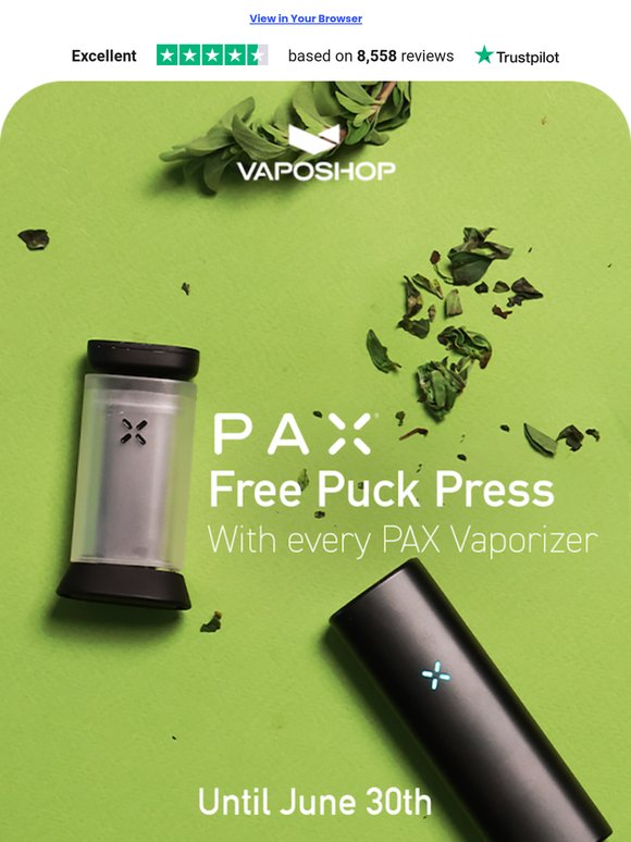 VapoShop:  Free PAX Puck Press with Any PAX Vaporizer | Milled