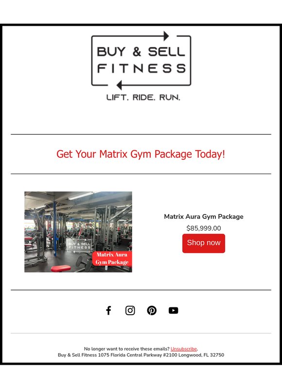 Matrix Gym Package In Stock - Open Your Gym Today