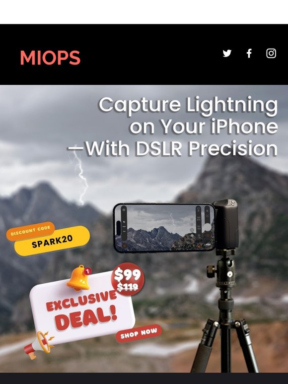 DSLR Out, iPhone In. Capture Lightning with SPARK ⚡