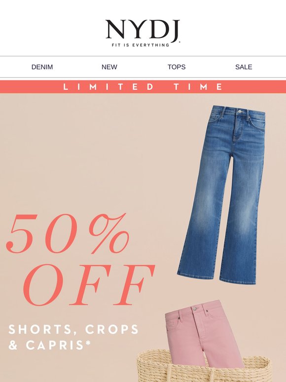 50% OFF Shorts, Crops, Capris Starts Now!