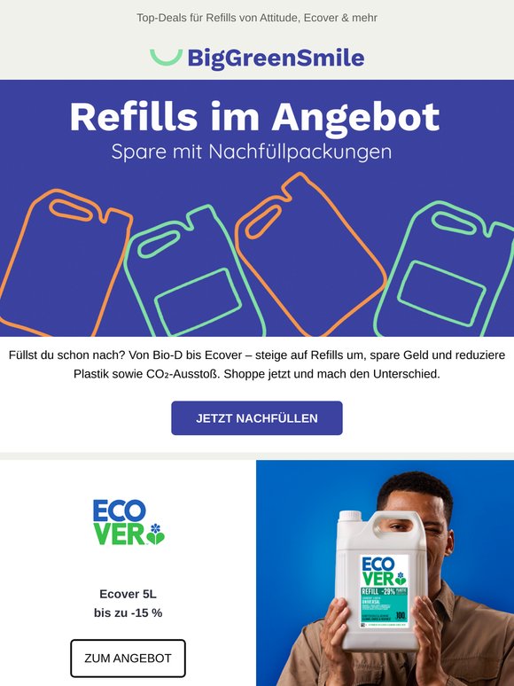 Umweltfreundlich sparen mit Refills 💧