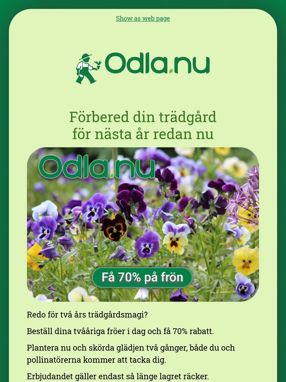 Gör din trädgård en tjänst och få 70% rabatt ✨