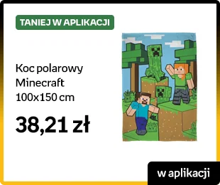 [Taniej w aplikacji] Koc polarowy Minecraft 100x150 cm | 38,21 zł | W aplikacji