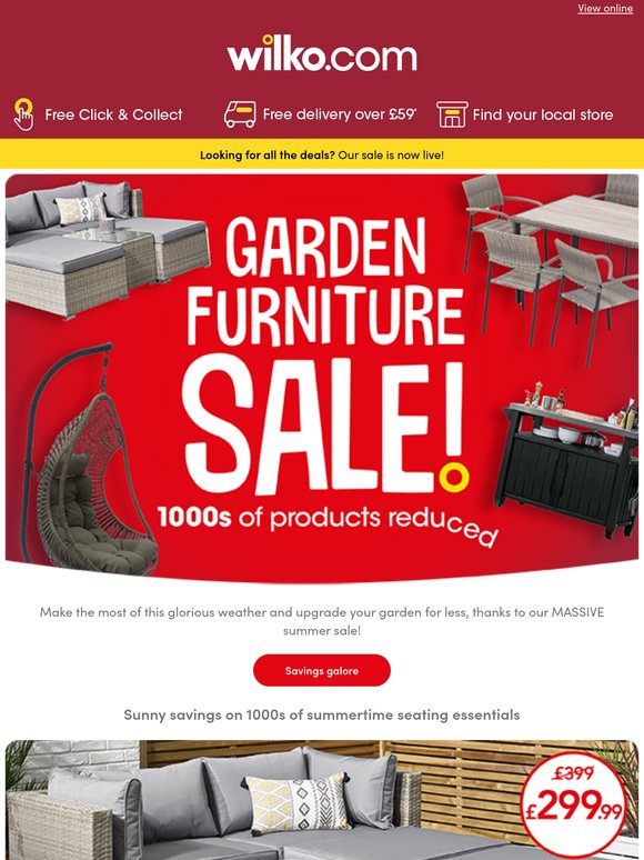 Get outside and SAVE on patio furniture!