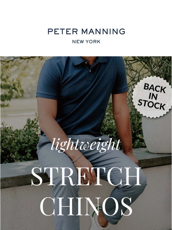 ICYMI: Lightweight Stretch Chinos back in stock