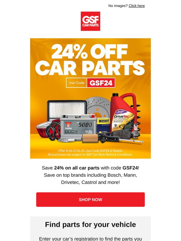Save on ALL Car Parts in our BIG Sale!